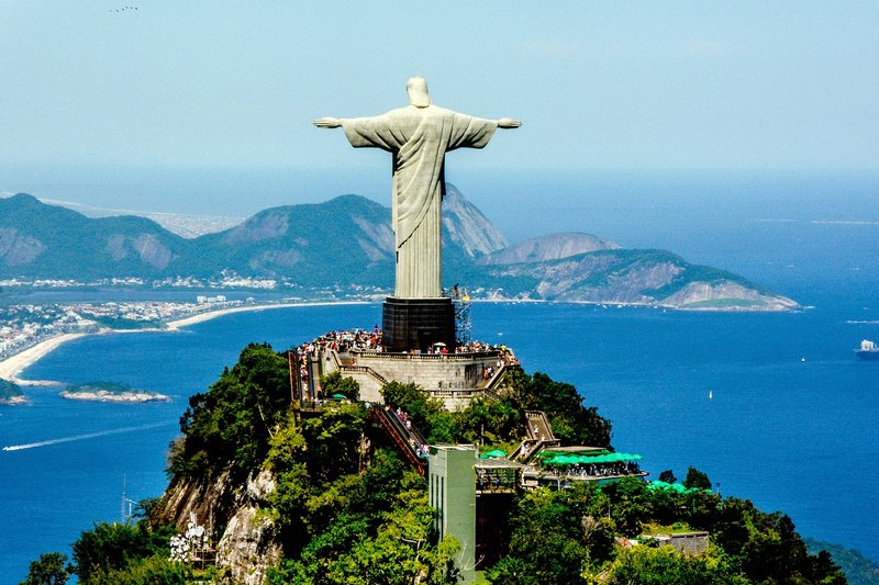 he iconic Christ the Redeemer statue atop Corcovado Mountain