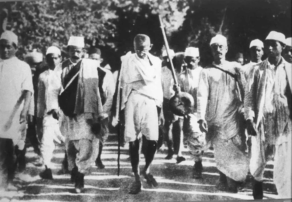 Key events and campaigns led by Gandhi during the movement