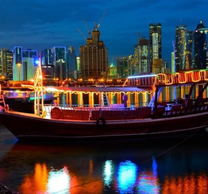 Breathtaking views along Doha Corniche, where the city skyline meets the tranquil waters of the Arabian Gulf