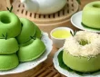 Donat Pandan Lembut: Donat pandan dengan warna hijau alami, tekstur empuk